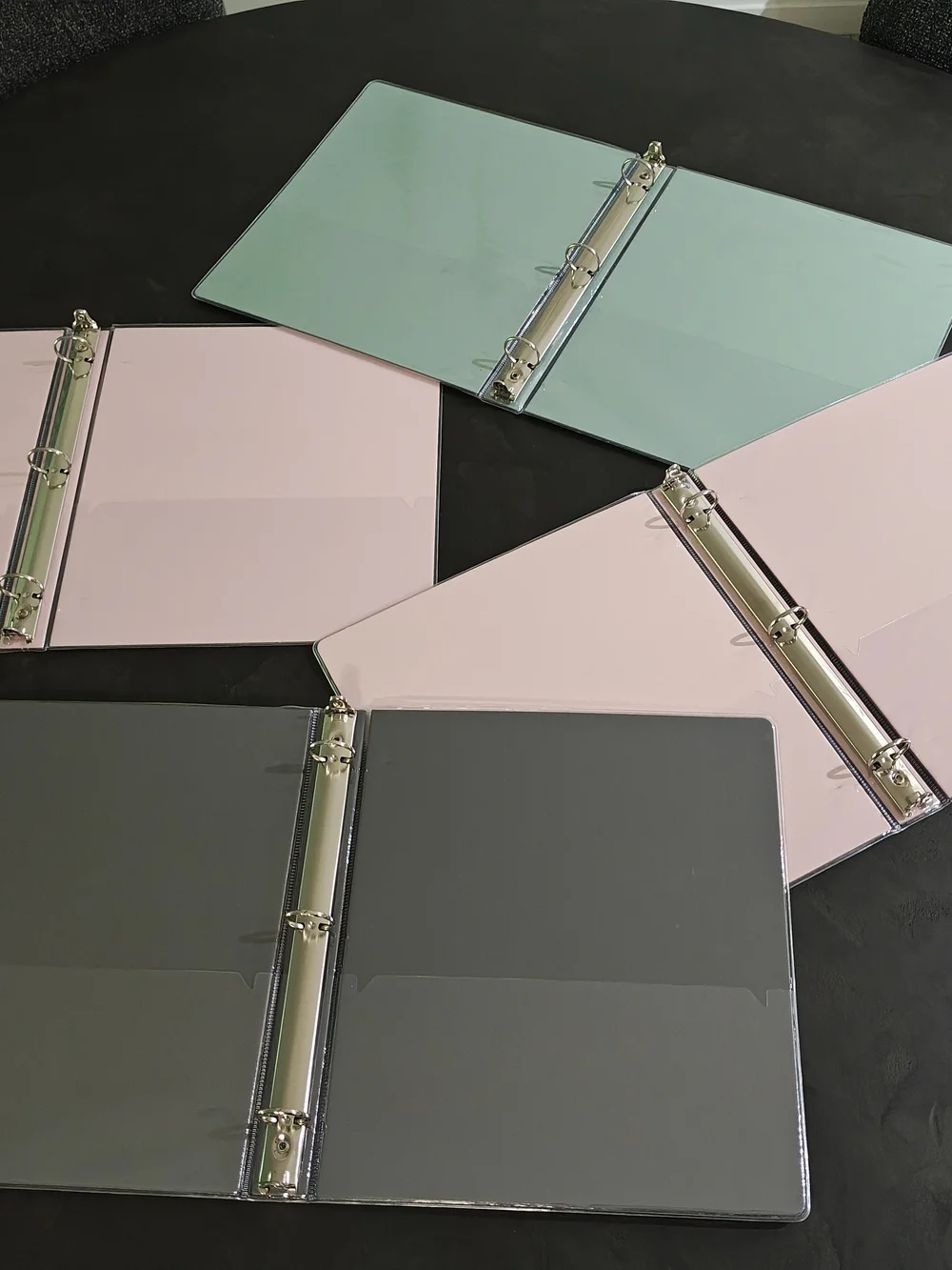 Glitter 3-Ring Binder Set - Black, Pink, Green, Gold - Brand New!!